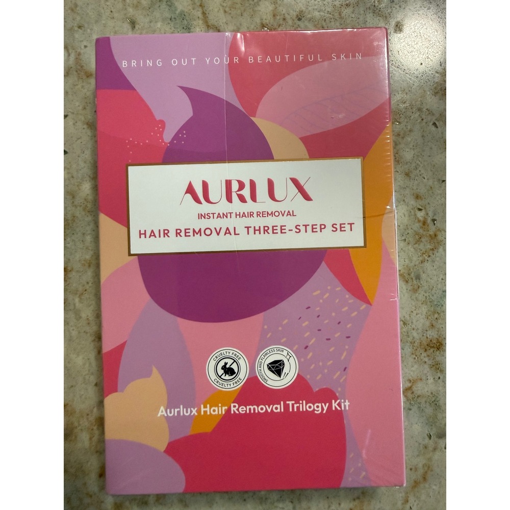 Aurlux Instant Hair Removal Trilogy Kit 3-Step Set Soothing Gel Cream Lotion NEW